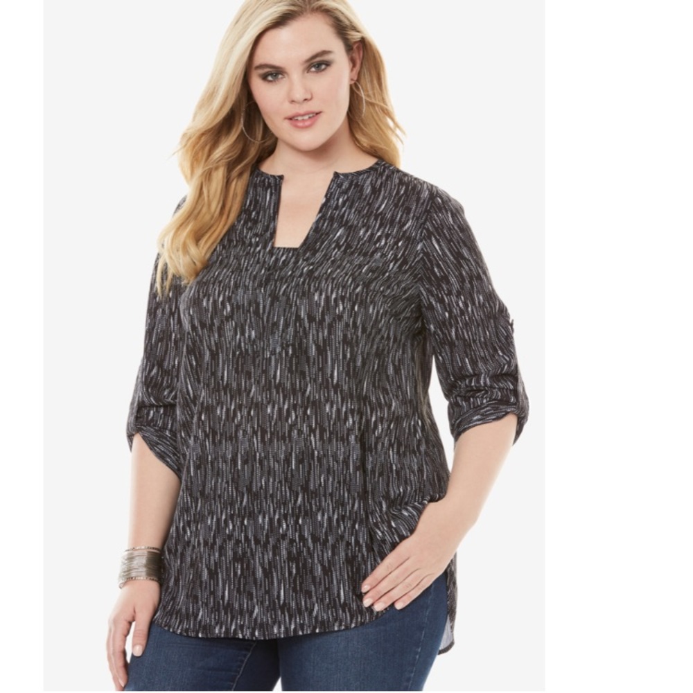 NWT 16W black & white tunic